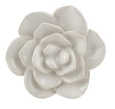 White Flower Ceramic Cabinet Knobs